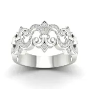925 Sterling Silver Diamond Engagement Wedding Ring Size 8 (0.18ct/SI2,H-I)