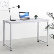 Artiss Computer Desk, 120cm Length Office Laptop PC Desks Study Student Table, Home Gaming Furniture for Room, with Drawers Cabinet Wide Spacious Desktop Metal Legs White