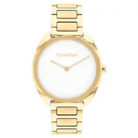 在飛比找蝦皮商城優惠-Calvin Klein CK 簡約金色鍊帶腕錶 34MM 