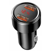 Dual USB Car Charger for iPhone and Samsung - Black 45W