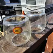 Vintage Dietz Clear Glass Lantern Globe Original Label Clear Little Wizard?