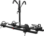[Meeviz] Ebike Racks for Tow Hitch with Lock, 2 Bike Rack for Car Truck SUV RV Trailer, Hitch Bike Rack for Fat Tire, Mountain Bikes, Electric Bikes, EMTB and Standard Bicycles - 200 lbs Capacity