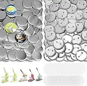 200Set Button Maker Supplies, 58mm / 2.28 inch Button Supplies Button Parts, Approx. 2.25 inch Metal Blank Button Badge Parts with Blank Paper for Button Maker Machine Pin Maker Badge Button Press