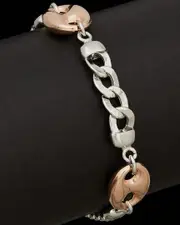 Italian Two-Tone Silver Mariner Bracelet