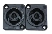 (2)Two Genuine Neutrik NL2MPXX Female SpeakON 2 PIN Connectors Panel D Mount XLR
