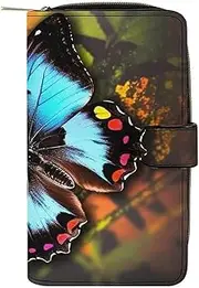 [QMNRTK] Beauty Animal Butterfly Credit Card Wallet Rfid Blocking Slim Bifold Genuine Leather Minimalist Front Pocket Wallets Keychain Wallet for Men And Women, style, 19.7x11x3.5cm, Style