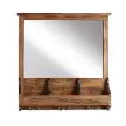 Key Organizer Decorative Stallard Rustic Wood Home With Mirror Pockets Hooks