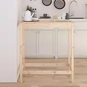 Solid Wood Bar Table, Farmhouse Pine Kitchen Dining Set - Room Dinner Table, 100x50x110 cm