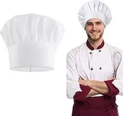[JEOPKO] 1 Pcs Chef Hat Pizza Hat Catering Hats Adjustable Elastic Kitchen Cooking Chef Hats White Baker Hat Cooking Cap for Men Women (White Chefs Hat) M-L, white, Medium-Large