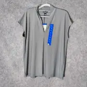 Buffalo David Bitton Top L Recycled Moisture Wicking Short Sleeve Shawl Neck