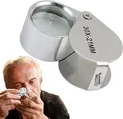Jewelry Loupe, Jewelry Loop Magnifier - Hand Held Stamp Magnifier, Jewelry Loupe Magnifier, 10X/30X Folding Jewelry Magnifier for Gems, Jewelry, Stamping