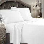 Kingtex 1800 Thread Count Ultrasoft Sheet Set, King Single, White