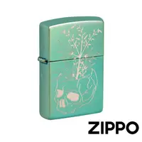 在飛比找momo購物網優惠-【Zippo】植物骷髏防風打火機(美國防風打火機)