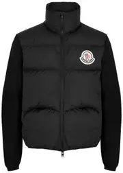 Moncler Quilted Shell and Ribbed-knit Jacket - Black - S, Men's Designer Shell Jacket, Male - S S
