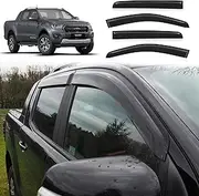 Weather Shields Window Visor for Ford Ranger PX3 PX2 PX1 2011-2022 Dual Cab Accessories, PX Weathershields Window Visor Wind Deflectors Injection Black, 4PCS/Set