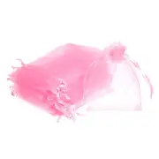 Organza Bags, 50 Pcs 4.72x3.5 Inch Drawstring Mini Pouches, Pink