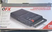 QFX Classic Shoe Box-Style Cassette Player/ Recorder + Bluetooth, USB & FM Radio