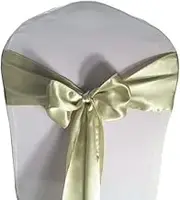 Wedding Chair Bows,Elegant Sashes, 10pcs Luxury Satin Bow Sash Wedding Chair Decoration Ribbon Band Craft Birthday Indoor/Outdoor Party Supplies(Champange)