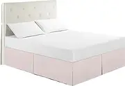 BBPM Bed Skirt Base Valance Sheet Bed Skirt King Size Bed Skirt Pleated Styling 14" DEEP Base Valance Combed Polycotton Long Staple Fibre,Pink,King/200 * 200cm