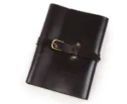 A5 loose leaf Writing note Notebook Retro Diary Notepad cow leather black Q417
