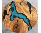 Acacia Wood Epoxy Table Tops Coffee Table Unique Side Table Balcony Decor