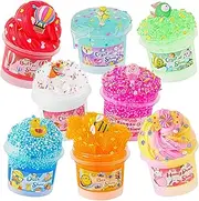 Okaybee Slime Variety Pack Different Textures, 8 Pack Slime Kit Include Butter Slime, Cloud Slime & Clear Slime, Honeycomb Slime & Fishbowl Beaded Slime, Jelly Cube Crunchy Slime Party Favors for Kids