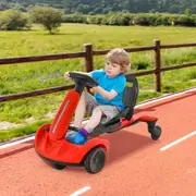 Costway 6V Electric Go Kart Ride On Drift Car 360° Spin Ride On Toys w/Adjustable Heights & 5 Wheels,Red