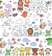 BoKin Animal Coloring Roll for Kids - No Mess Coloring Poster for Toddlers, 118×15.74 inches Large Coloring Tablecloth, Drawing Paper for Kids' Easel Ideal Gifts for Classroom Home Birthday Party