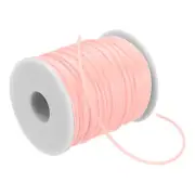 55 Yards 2mm PVC Hollow Pipe Rubber Cord 1mm ID with Plastic Spool, Pearl Pink