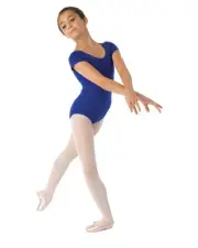 Danskin 9391 Cobalt (Royal) Blue Child Large (12-14) Nylon Short Sleeve Leotard
