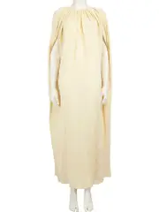 Yellow Maxi Gathered Cape Dress
