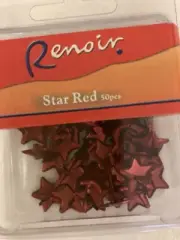 Brads Red large Red star scrapbooking embellishment Pk 50 Renoir