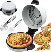 2000W Electric Pizza Maker, 12-Inch Indoor Portable Pizza Oven with Double-Sided Heating Elements, Non-Stick Coating, Energy Efficient Pizza Machine for Pizzas, Crepe, Pancake and Omelette Maker