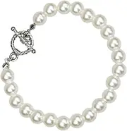 [VALICLUD] 1pc Clasp Pearl Bracelet Anklet Bracelets for Women Wedding Jewelry Pearl Bracelets for Women Stylish Bracelet Classic Design Bracelet Pearl Beaded Bracelet Alloy White