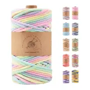 KNOTITUDE 4.5mm x 53 Yards(50M) 100% Pure Cotton Variegated Braided Macrame Cord