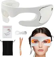Eye Massager with Vibration, Rechargeable Massage Goggles with Red Light, Relieves Eye Fatigue with Surround Design, Visible Eye Massager for Dark Circles, Eye Bags