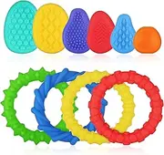 Aolso Sensory Bracelets, Pack of 4 Wristband Fidget Decompression Toys + 6 Pieces Toys Sensory Stones Emotional Soothing Toy Stress Soothing Toy for Children Adults
