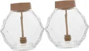 Ciieeo 2pcs Clear with Lid Sealing Honey Container for Home Use Stylish Transparent Bottle for Safe Storage and Easy Access