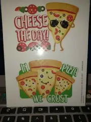 Eureka 2 Piece JUMBO Scratch and Sniff PIZZA Sticker Sheet Smells YUMMY!!!