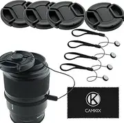 67mm Lens Cap Bundle - 4 Snap-on Lens Caps for DSLR Cameras - 4 Lens Cap Keepers - Microfiber Cleaning Cloth Included - Compatible Nikon, Canon, Sony Cameras (67mm)