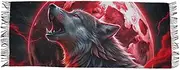 [XYMZR] Women’s Scarf Wolf Howling Red Moon Soft Warm Long Scarves Shawl Wrap for Winter Autumn Spring Travel Office Home, Multi-colored