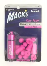 MACK'S MAC-4793 Shooters for Her Foam 7 Pair Earplugs with Free Travel Case