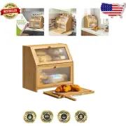 Spacious Double-Walled Bread Storage Bin with Slicing Board & Knife Included
