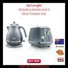 De'Longhi Icona Metallics Kettle and 2 Slice Toaster Set 1.7L Capacity