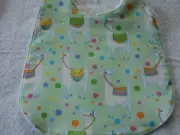 Llamas Green Flannelette Baby Bib Cotton Front Towelling Back Handmade