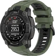 Miimall Silicone Band Compatible for Garmin Instinct 3 45mm/50mm, Waterproof, Quickfit, 22mm/26mm Soft Adjustable Bracelet Replacement Watch Strap for Instinct 3 SOLAR/AMOLED for Men Women