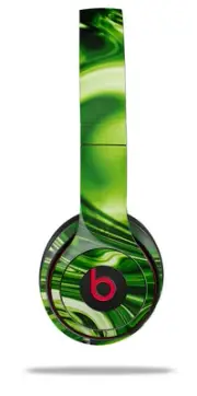 Skin Wrap for Beats Solo Wireless 2 3 4 Liquid Metal Chrome Neon Green SKIN ONLY