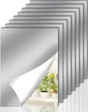 8Pcs Self Adhesive Plastic Mirror Sheets, 4.5” X 6” Shatterproof Arcylic Mirror