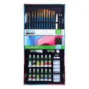The Art Studio Acrylic Paint and Brush Set 33 Pieces