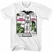Hammer Horror Dracula And Frankenstein White Adult T-Shirt